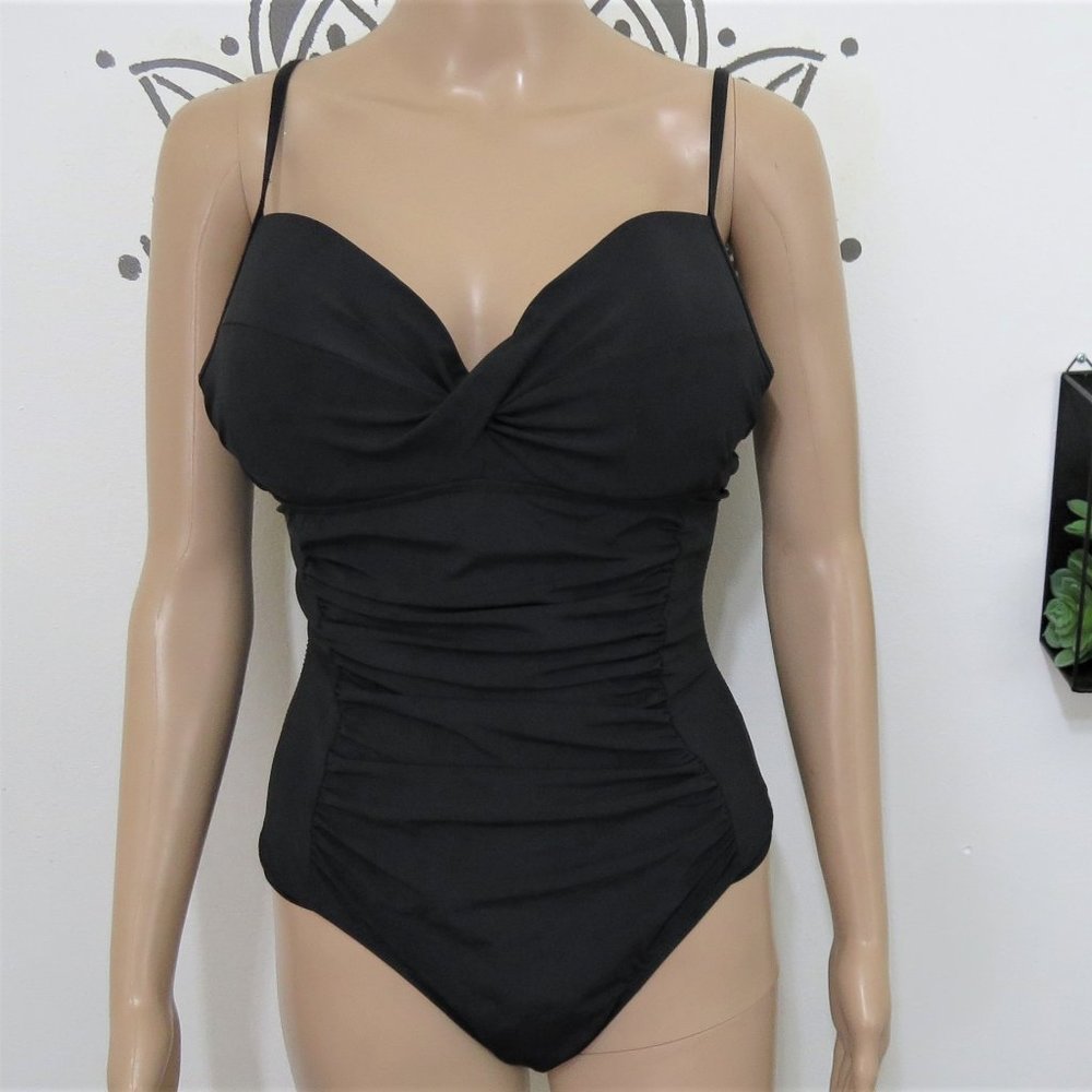Assets by Spanx Black Slimming Bathing Suit L - Picture 1 of 2